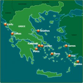 Greece Yacht Charter Map