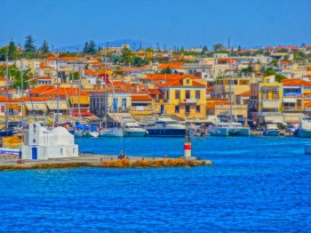 Harbor of Aegina, Greece
