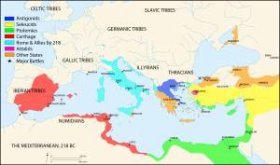 Map of the Mediterranean 218 BCE (Megistias)